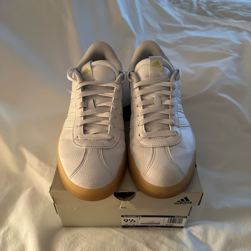 adidas Originals White Sneakers with Gum Sole